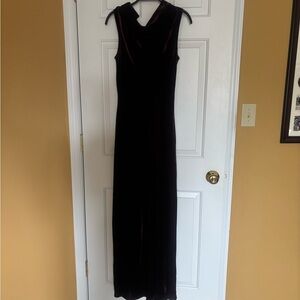Veronica Beard Sleeveless Velvet Maxi Dress - Deep Wine